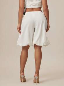 Radiana Quần Capri cạp thấp có dây rút chất liệu giả vải lanh mùa hè dành cho nữ, quần Harem, quần Capri, quần trắng, quần thường ngày, quần đi nghỉ mát, quần đi làm, quần dài mặc hàng ngày, quần công sở, trang phục công sở, trang phục nơi làm việc, trang phục thường ngày, trang phục mùa hè, trang phục đi nghỉ mát, trang phục đi biển, trang phục ngày lễ, quần áo mùa hè - trắng - Xem 2