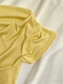 IslaSuriya Women's Ruched Fitted Fashionable Versatile Off-Shoulder T-Shirt - Yellow - View 3