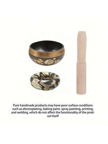 1pc Singing Bowls Set Meditation Sound Bowl Hand Hammered For Yoga, Meditation, Mindfulness, Chakra Balancing - Multicolor - View 10