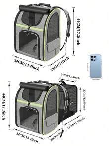 宠物航空箱、猫咪航空箱、宠物手提袋、宠物吊带航空箱 - 适用于中型猫咪和小型犬（体重不超过15磅）的软边猫咪航空箱、宠物携带包、符合航空公司规定的旅行犬用航空箱、猫咪航空箱、猫咪航空箱 - 彩色 - 查看 3