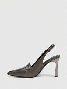 CUCCOO BIZCHIC Women's Pointed Toe Elegant Versatile High Heel Pumps For Daily Commute - Grey - View 9