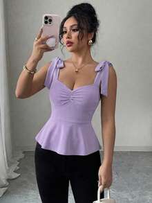 Camiseta de mujer elegante y romántica - Púrpura malva - Ver 6