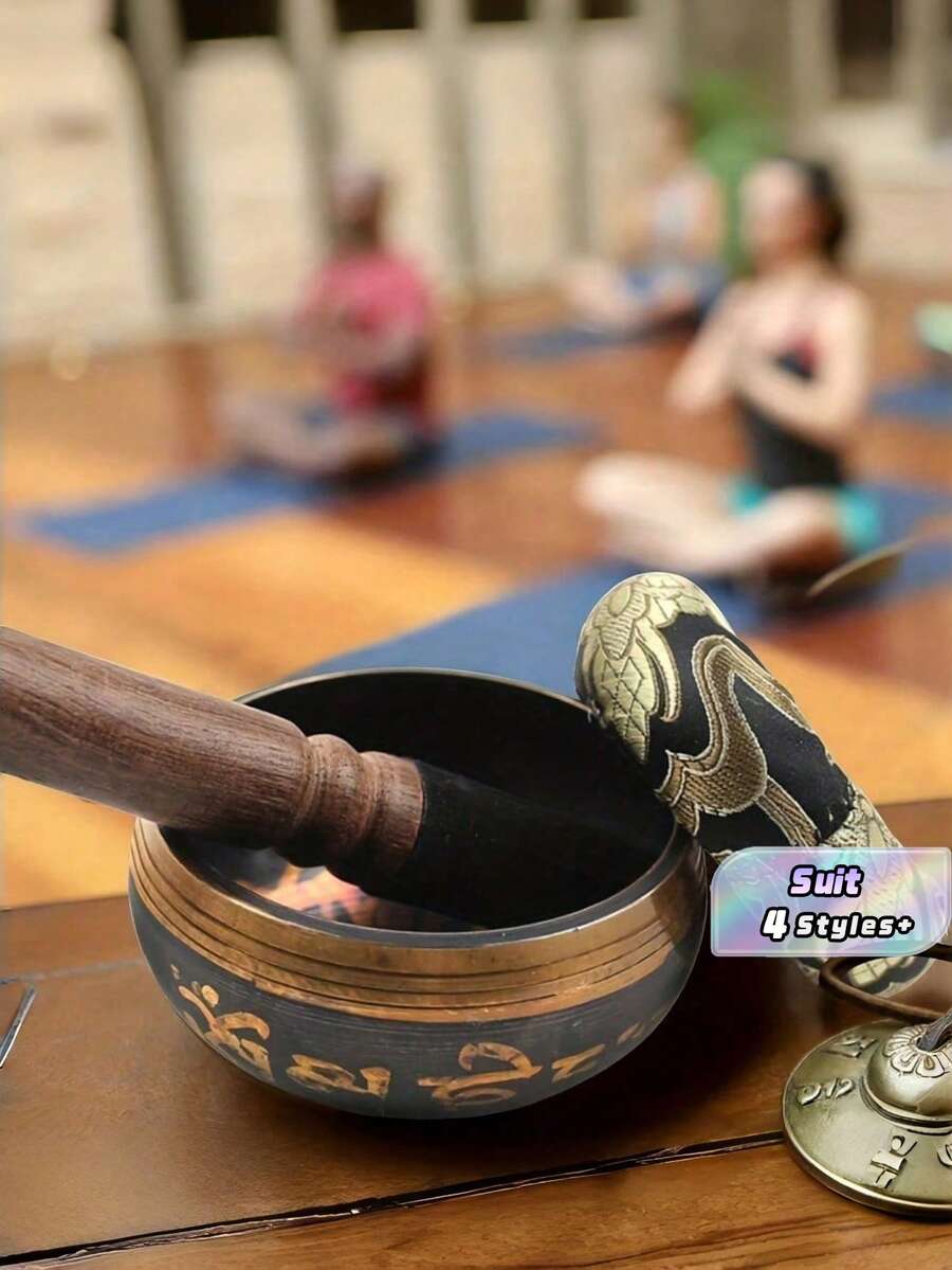 1pc Singing Bowls Set Meditation Sound Bowl Hand Hammered For Yoga, Meditation, Mindfulness, Chakra Balancing - Multicolor - View 1