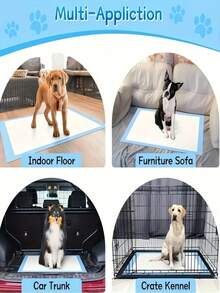 1SET 100PCS Super Absorbent Puppy Pee Pads - Leak Proof Quick Dry Dog Training Mats For Cat Urination, Disposable Thickened Pet Toilet Pads - Blue and White - View 7