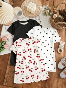 Đầm ngắn tay cổ tròn thường ngày cho bé gái - Nhiều màu - Xem 5