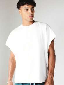 PLAYBOY X SUMWON Bunny Essentials Oversized Tank Top With Large Back Graphic Print Crew Neck - White - View 4