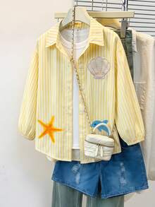 SHEIN 驚喜盲盒 [隨機選4組，發1套] 少女復古碎花針織細肩帶T恤短褲裙 2件式夏季度假女童套裝 - 彩色 - 查看 6