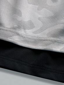 Manfinity Sport Corelite 1pc Men's Summer Wing Print Drawstring Waist Casual Sports Shorts - Grey - View 4