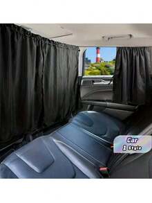 4pcs/Set Car Privacy Curtain Set - Suitable For Sedans And SUVs, Including Rear Seat & Side Window Separator With Storage Bag - black - View 1