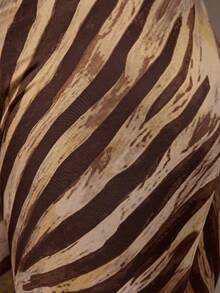 MUSERA Celana Panjang Model Slinky Motif Hewan Pinggang Sedang Model Flare untuk Musim Semi dan Musim Panas, Liburan Pantai, Ibiza, Festival, Pesta, Elegan dan Memukau - Coklat - View 5