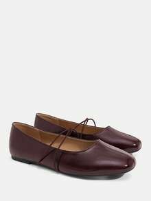 CUCCOO CURVES Zapatos planos de ajuste ancho para mujer con horma ancha - Burdeos - Ver 8