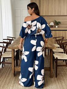 Weeklong Bộ jumpsuit dáng suông, dây mảnh, thắt eo, in hoa dành cho nữ cỡ lớn, thích hợp cho mùa xuân/hè. - Nhiều màu - Xem 2