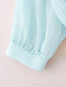 New Women's Casual Solid Color Chiffon Blouse With Short Batwing Sleeves - 賽萊斯特 - 查看 3