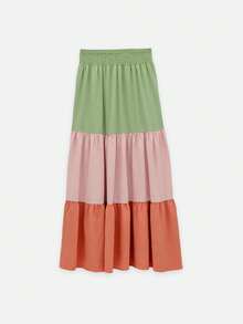 Nöista Bộ đồ hè hai mảnh gồm áo croptop hai dây và chân váy maxi xếp tầng phối màu với cạp chun. Hoàn hảo cho kỳ nghỉ, bộ đồ phối hợp, tiệc bể bơi, đồ đi biển, phong cách boho, lễ hội âm nhạc, tiệc hồ bơi, trang phục ngày lễ. - màu xanh lá - Xem 12
