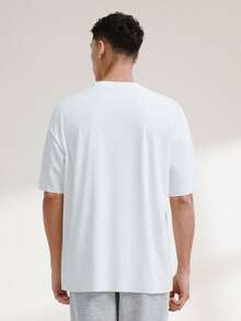 Driftmere Men's Lightweight Breathable T-Shirt, Polyester Slim Fit Short Sleeve Casual Sports Top, Summer - White - View 2