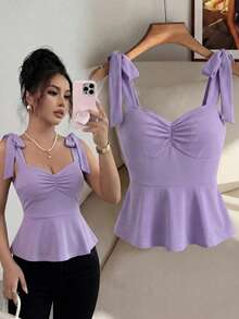 Camiseta de mujer elegante y romántica - Púrpura malva - Ver 3