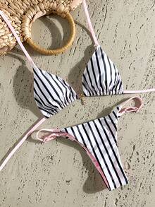 Swim Mod Women's Random Print Necklace Metal Jewelry Bikini Set, Spring/Summer - Multicolor - View 2