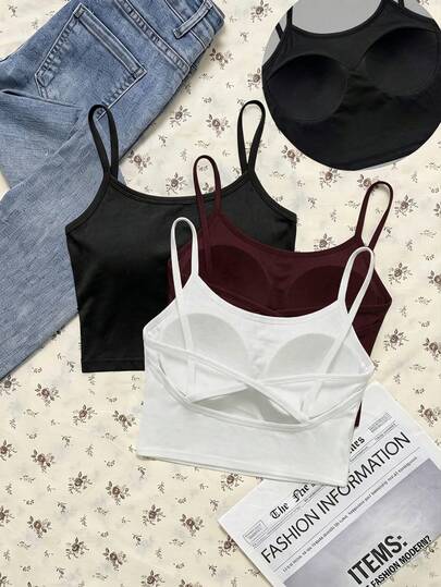 Attitoon Plus Size Casual Solid Color Backless Camisole, Suitable For Summer