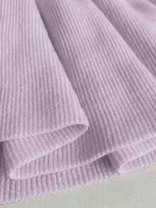 Franclia Women's Purple Elegant Daily Date Night Sommar Round Neck Fitted Short Sleeve Jeweled Pearl Button Single Breasted Ruffle Hem Knit Cardigan,Plus Size - Purple - View 7