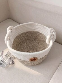 1PC Foldable Washable Woven Multi-Functional Pet Storage Basket For Desktop Toiletry Toy Clothing Home Organization Pet Clothes Room Clutter Toys Storage - Multicolor - View 7