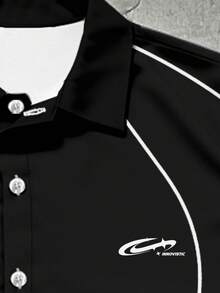 Manfinity EMRG Bộ đồ nam gồm áo sơ mi ngắn tay cài cúc in chữ kẻ sọc và quần short cạp chun có dây rút. - Nhiều màu - Xem 5