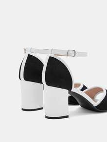 CUCCOO CURVES Giày sandal đế dày cho nữ, đa năng cho công sở và đi làm, thoáng khí, giày cao gót hở mũi đế vuông mùa hè, giày dự tiệc cưới, tiệc chiêu đãi. - trắng - Xem 8