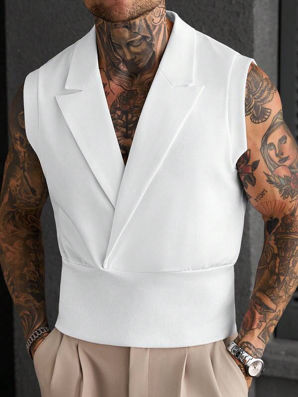 Manfinity CasualCool Men's Casual Deep V-Neck Sleeveless Knit Slim Fit Tank Top