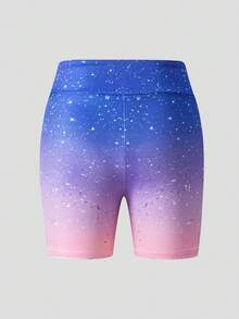 SHEIN Young Girl Contrast Color Round Neck Tank Top And Shorts Sportswear Set - Multicolor - View 6