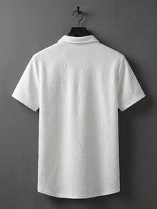 Manfinity Homme Men's Casual Button-Down Short Sleeve Shirt, Suitable For Commuting Office White Summer, Formal - White - View 2