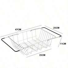 1pc Adjustable Stainless Steel Sink Drain Basket - Multi-Purpose Expandable Sink Organizer Rack For Plates, Bowls, Cups And Utensils,Kitchen Items For Ultimate Kitchen Efficiency With Cozy Fall& Winter Styles - multicolor - View 11