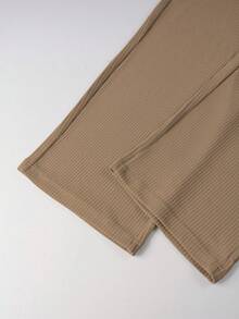Manfinity Homme Conjunto casual de 2 piezas para hombre con camiseta de tirantes de cuello redondo de unicolor y pantalones, para vacaciones - Marrón - Ver 3