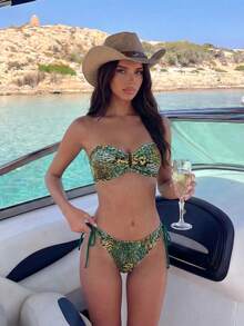 Swim Vcay Bộ bikini và quần bơi tam giác họa tiết da báo và ngựa vằn mùa hè dành cho nữ. - Nhiều màu - Xem 2