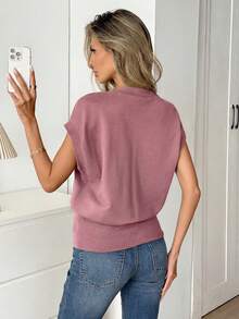 Easowa Women's Casual Solid Color T-Shirt, Summer - Red Violet - View 2
