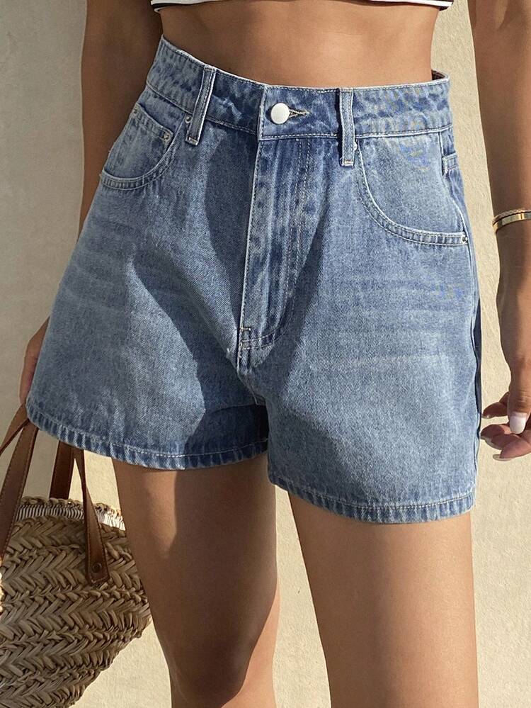 Women's Summer Star & Polka Dot Print Casual Denim Shorts