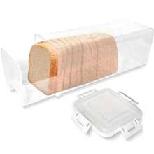 1pc Sealed Bread Box - Transparent Plastic Food Storage Container With Divider, Reusable Rectangular Meal Prep Container, Essential For Kitchen Organization, Clear Design - Multicolor - View 3