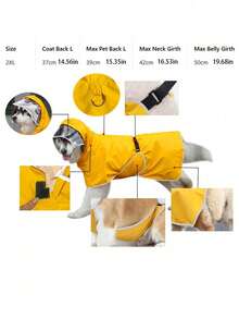 Jas Hujan Anjing Tahan Air Dua Sisi - Jaket Dua Lapis Warna Kuning, Perlindungan Segala Cuaca. - Kuning - View 15