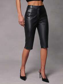 Hauture Women's Tailored Stretch Capri Trouser Going Out Night Black Summer Sexy 70s - Black - View 6