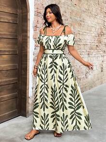 Breezaya Vestido de Verão Casual de Férias com Estampa Floral para Mulheres Plus Size - Verde - Visão 6
