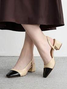 CUCCOO BIZCHIC Women's Pointed Toe Contrast Color Everyday Fashionable High Heels Valentine's Day Spring Shoes - Huangxing - View 2