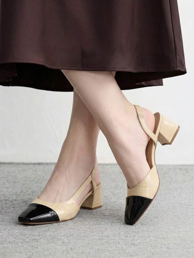 CUCCOO BIZCHIC Women's Pointed Toe Contrast Color Everyday Fashionable High Heels Valentine's Day Spring Shoes
