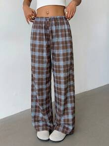Aloruh Women's Low-Waist Casual Retro Satin Versatile Brown Maillard Color Long Skirt - Multicolor - View 5