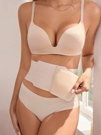 Đai nịt bụng định hình eo, nâng đỡ vùng bụng sau sinh, màu da.