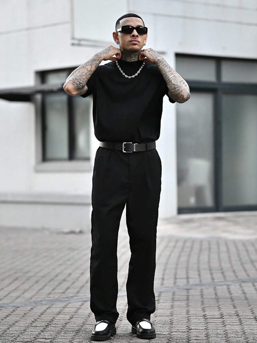 Devon Thys 男士休闲商务西装裤 - 黑色 - 查看 1