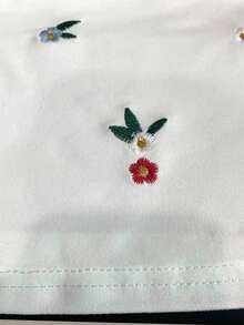 SuriyaCove Women Floral Embroidered Sleeveless Tank Top For Summer - White - View 6