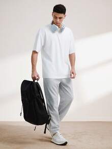 Driftmere Men's Lightweight Breathable T-Shirt, Polyester Slim Fit Short Sleeve Casual Sports Top, Summer - White - View 7