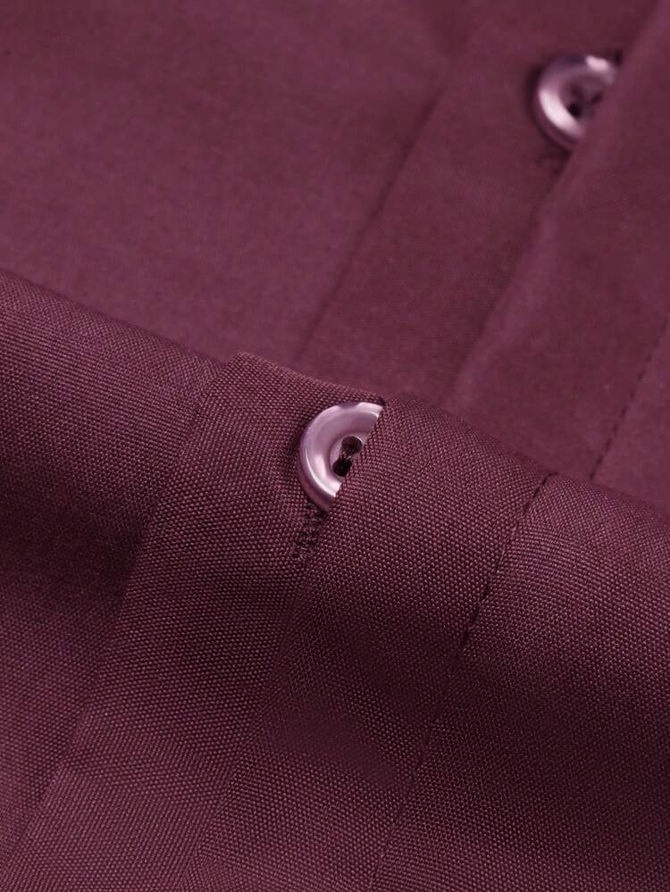 calvin klein burgundy slim fit dress shirt Core Aspect Men's Business Casual Shirt,Solid Color Long Sleeve Button Down Formal Office Top For Autumn Dinner Blue Puff Sleeve Dress date-night-edit over pattern Color:Beige Shell