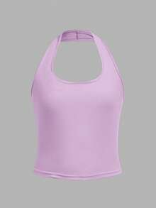 SHEIN Girlism 6 chiếc áo tank top thể thao ôm sát cho bé gái tuổi teen, nhiều màu sắc, kiểu dáng racerback cơ bản. - Nhiều màu - Xem 8