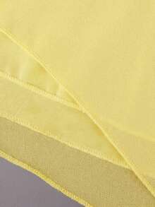 Franclia Plus Size Asymmetrical Hem Bowknot Sleeveless Chiffon Blouse, Fashion Resort Style, Spring/Summer - Yellow - View 5