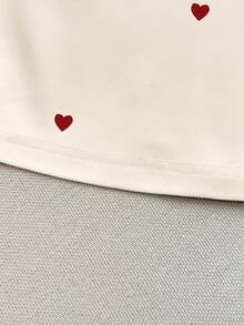 Resyla New Arrival Bestselling Heart Design Women T-Shirt, Beige - Apricot - View 6