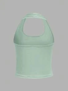 SHEIN Girlism 6 chiếc áo tank top thể thao ôm sát cho bé gái tuổi teen, nhiều màu sắc, kiểu dáng racerback cơ bản. - Nhiều màu - Xem 10
